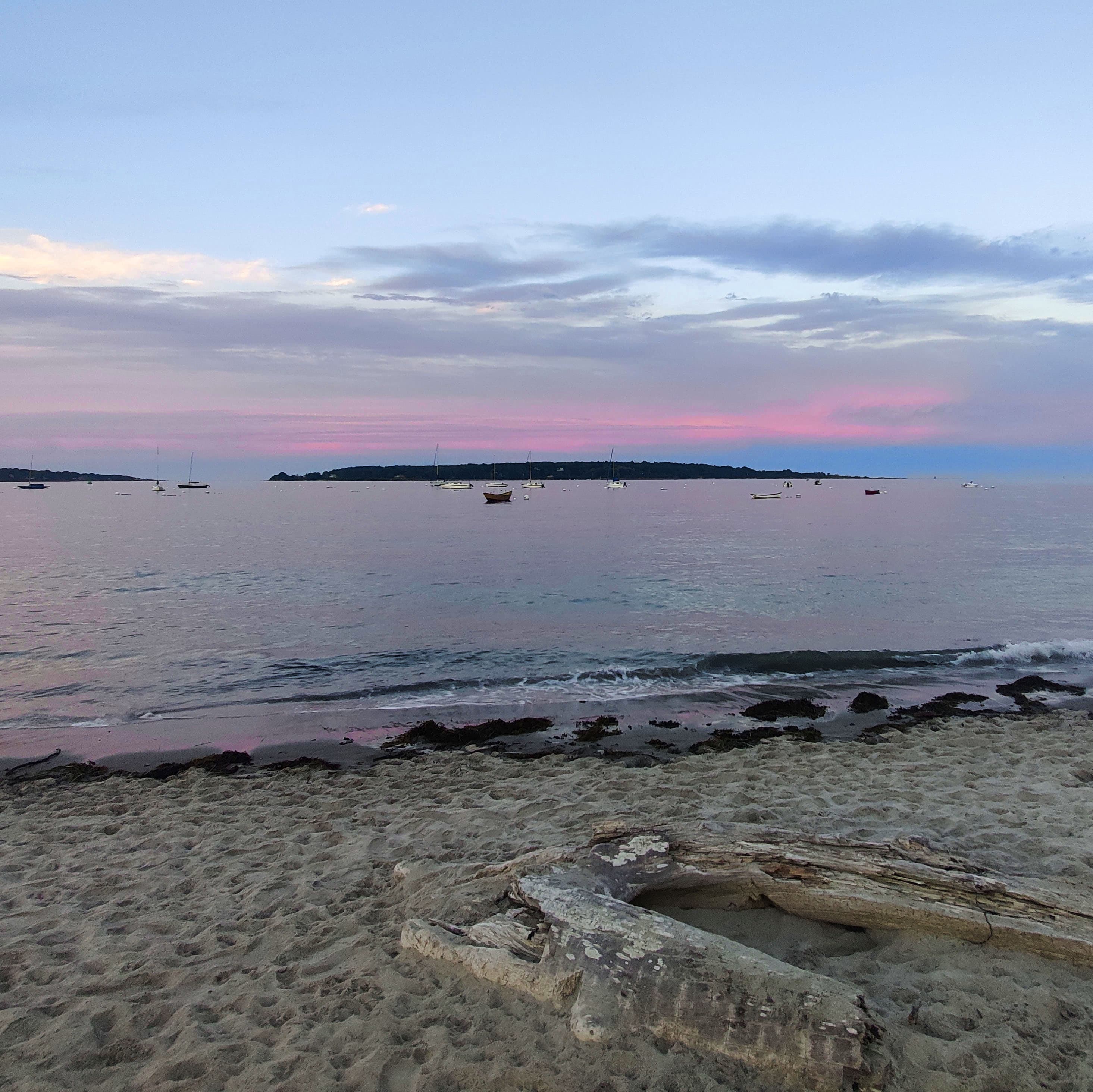 a purple sky off of willard beach in maine